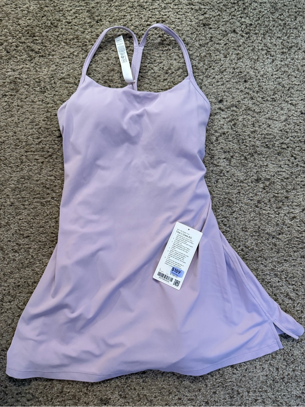 Lululemon Flow Y Dress B/C Lilac Clay